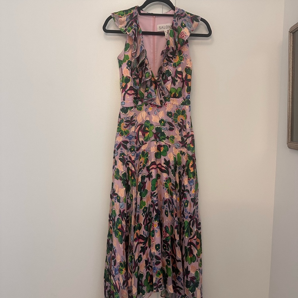 SALONI Multicolor Floral Midi Dress